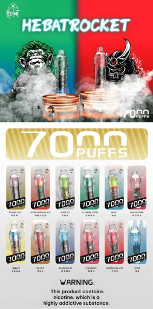 HEBAT BOOM 7000 Puffs 一次性電子煙 喜貝拋棄式煙桿 (1) HEBAT BOOM 7000 Puffs 一次性電子煙 喜貝拋棄式煙桿 口味與批發指南