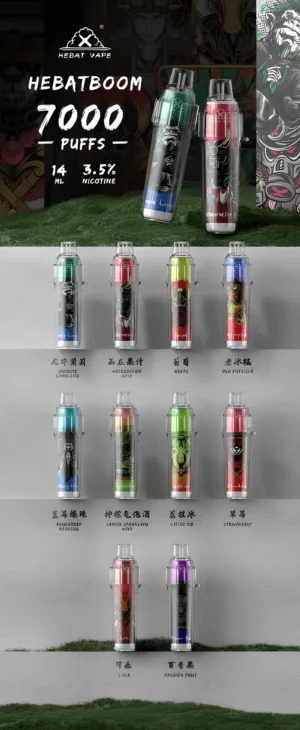 HEBAT BOOM 7000 Puffs 一次性電子煙 喜貝拋棄式煙桿 HEBAT BOOM 7000 Puffs 一次性電子煙 喜貝拋棄式煙桿 口味與批發指南