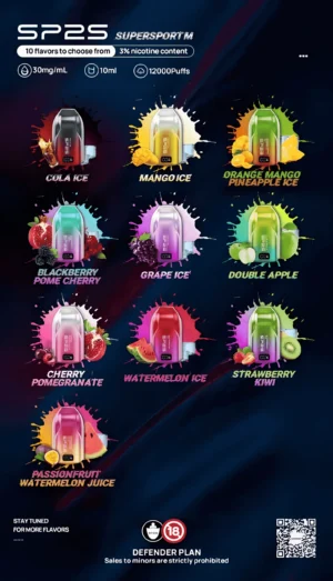 拋棄式12000口超多口味超大容量一次性可充電 SP2S 9000 Puff 拋棄式電子煙 3% 尼古丁 澳洲版 台灣推薦