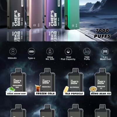 廚師佳釀煙彈 CHEF’ BREW 煙桿 大容量 【台灣現貨當日出】CHEF’S BREW 廚師佳釀煙彈 7000口超大容量換彈式