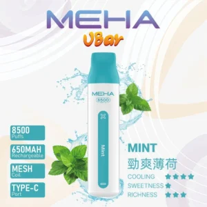 MEHA VBar小白條藍 MEHA 8500 Puffs拋棄式電子煙 魅嗨小白條8500口超長續航 高還原度口感 現貨